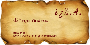 Ürge Andrea névjegykártya